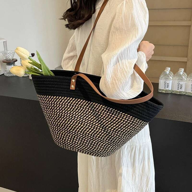 Hot Selling New Summer Women Beach Large Capacity Cotton Thread Handmade Fashion Shoulder Bag Bohemian Casual Woven Basket Designer Bags