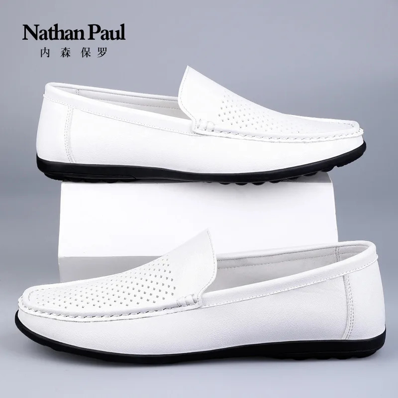 Mens shoes large size microfiber hollow loafers summer fashion trend casual mens shoes classic mens leather shoes 250605