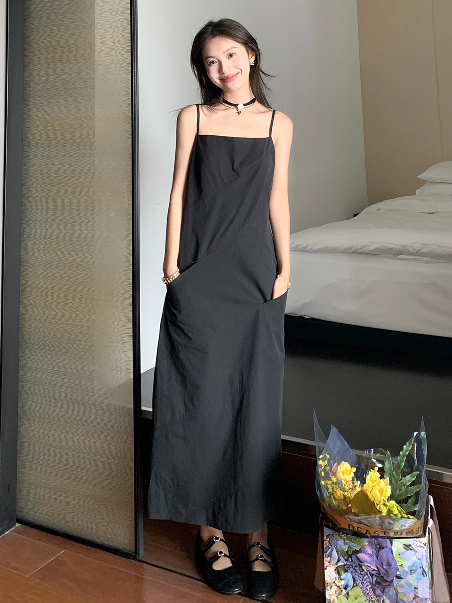 KC180 High waist slit long suspender dress high-end long dress for women