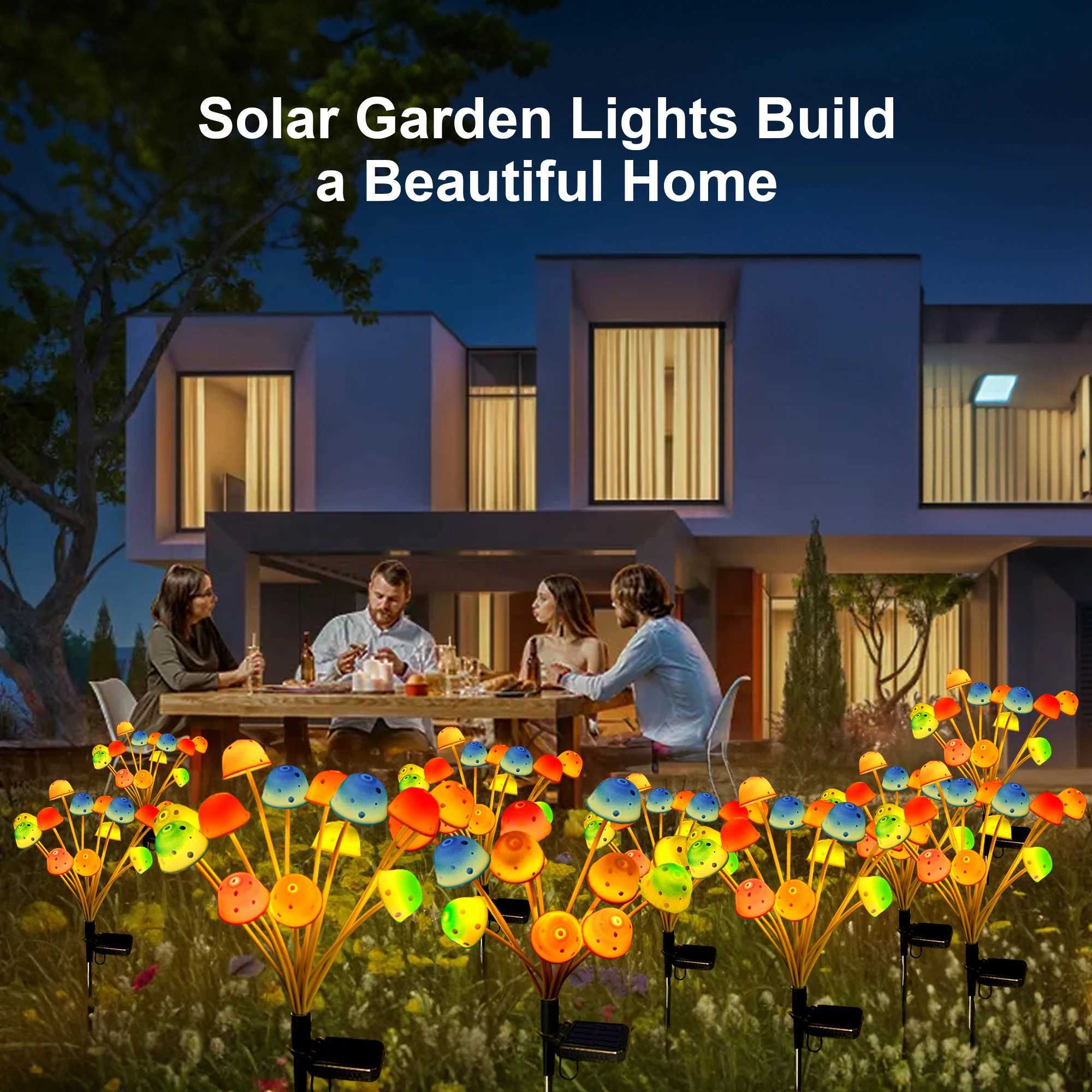 Outdoor simulation induction solar mushroom light courtyard lawn plug IP65 waterproof decorative lightXJ250606