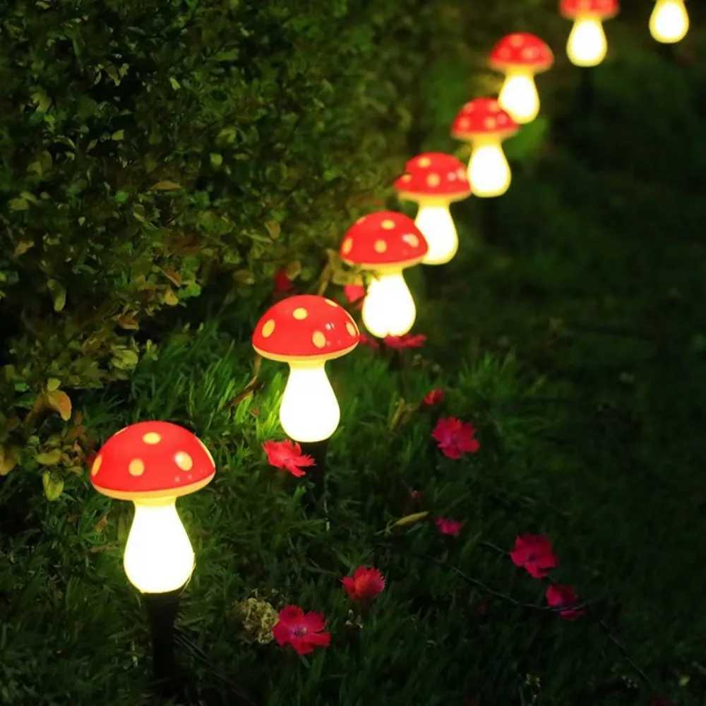 1PC 8/12LED solar mushroom ground plug light with eight lighting modes used for gardens lawns courtyards and outdoor decoration W250607