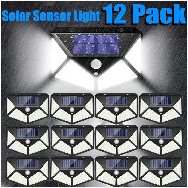 New Upgrade Solar Street Light 12/8/6/4/2/1Pcs Outdoor Solar Wall Lamp PIR Motion Sensor Powered Sunlight for Garden Courtyard XJ250606