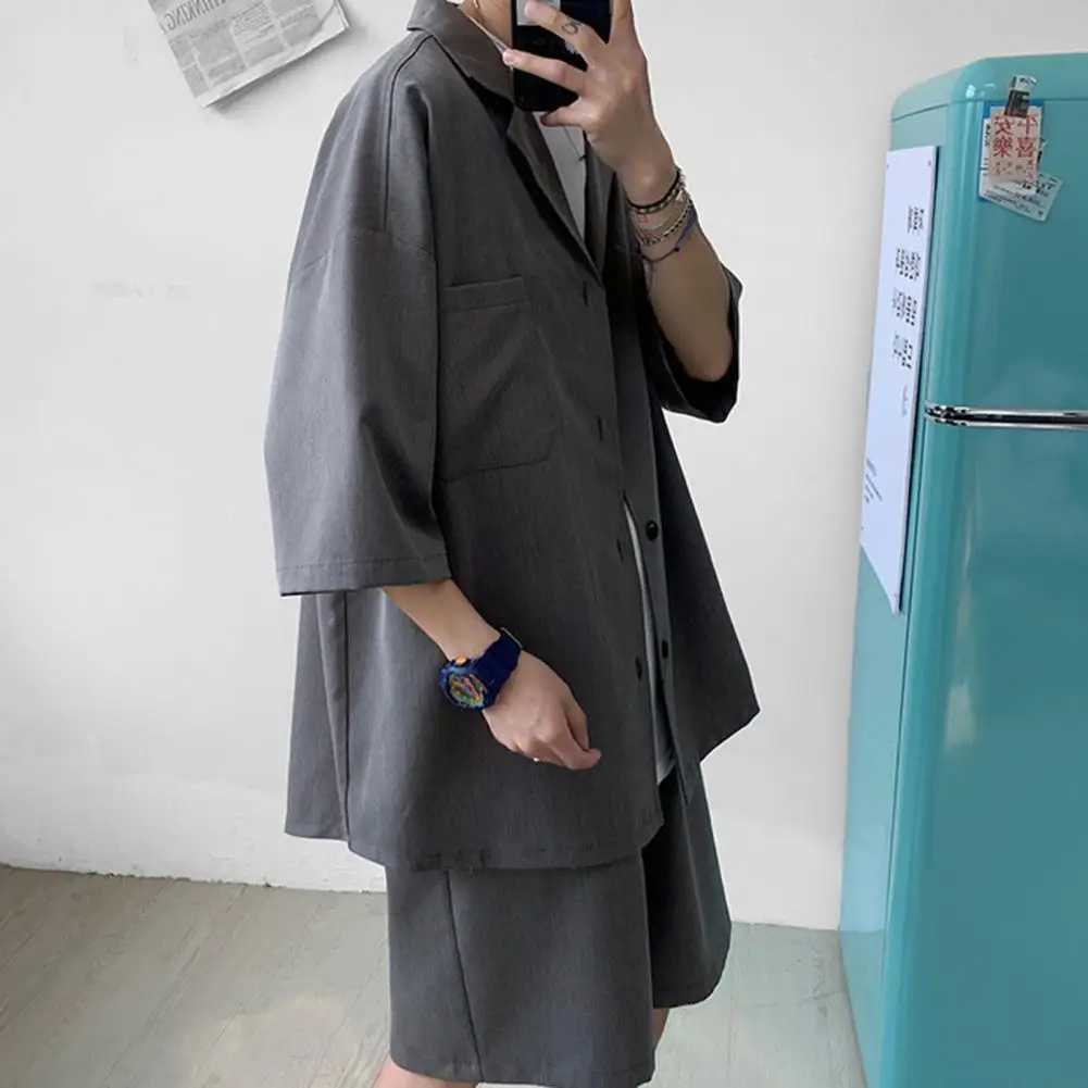 Summer Men Shorts Set Matching Shirts Letter Striped Floral Printing Outfits Short Sleeve Elastic Waist Thin Oversize Suit Man W250609