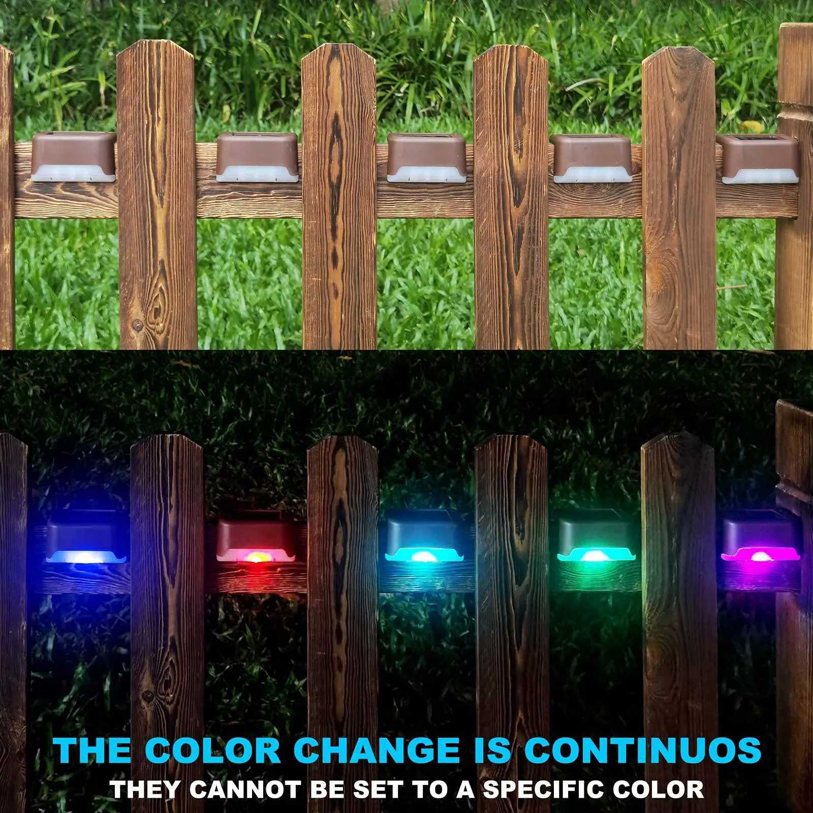 Color Changing Solar Deck Lights Waterproof LED Lights for Deck Stair Fence Yards Patio Outside Backyard Decor Solar Pool Lamp XJ250606