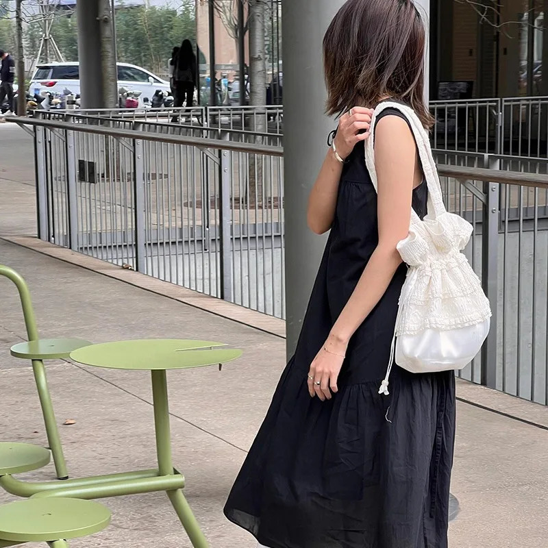 Lace Flowers Women Shoulder Bags Straw Crossbody for Summer Ladies Trend Sweet Handbags Big Totes 250605