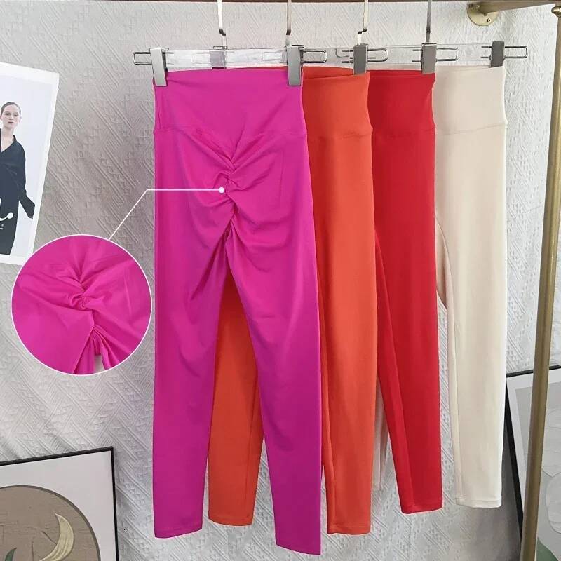 Yoga Women Fiess Running Cycling Pants Breathable Sports Leggings High Waist Summer Workout Gym Clothing