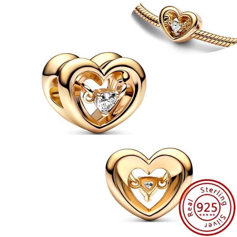 Plated Gold Fit Original Pantaro 925 Silver Sparkling Heart Monstera Luck Tree Firefly Charm Dangle Bracelet Jewelry GiftXJ250607
