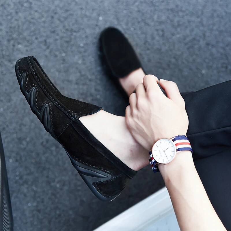 Ddmyoutdoor Men Autumn Loafers Big Size Hot Selling Man Flat Bottomed Non Slip Casual Lazy Fashion Driving Leather Shoes Zapato Para Hombre Outdoor Sh