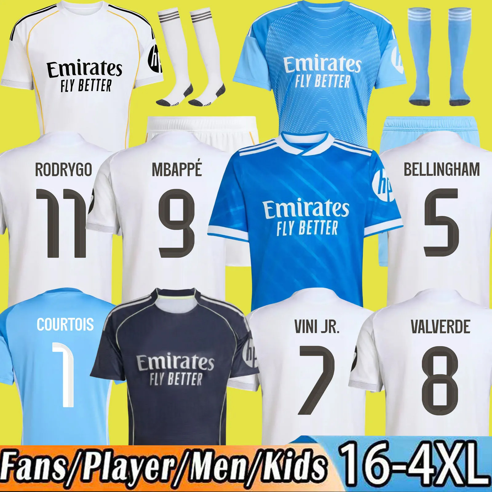 25 26 MBAPPE BELLINGHAM soccer jerseys RealS VINI JR REAL RONALDO ENDRICK 2025 MadridS realmadrid football shirts VALVERDE MODRIC fans player men kids kit Camiseta
