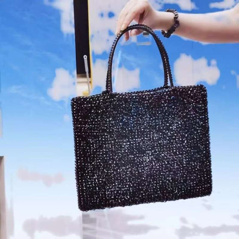 Women's Handbag 2022 Summer Pure Manual PVC Woven Shiny Women's Bag, Single Shoulder Messenger Bag