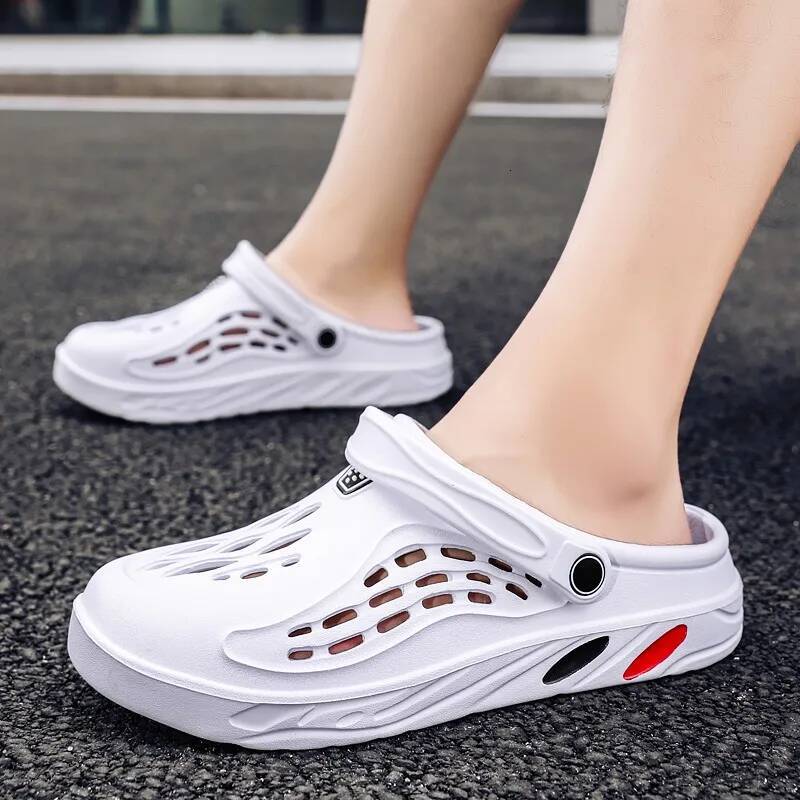 Ddmyoutdoor Summer Men Sandals Light EVA Women S Casual Shoes Couple Hole Shoe Clogs Lovers Home Garden Male Beach Flat Slippers Big Size outdoor shoe
