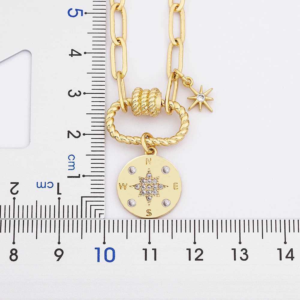 New Fashion Luxury 17 Styles Link Chain Star Pendants Bracelet for Women Men Copper Zircon Gold Color Rhinestone DIY Jewelry W250606