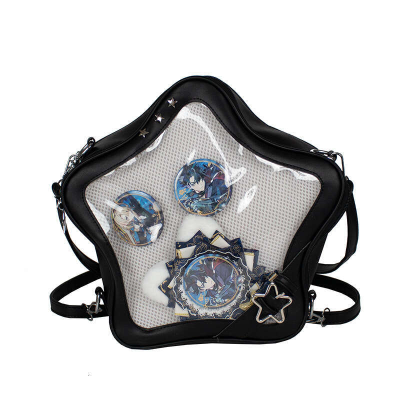 2D Pentagram Small Backpack 2025 New Cute Girl Pain Stylish Versatile Transparent Crossbody Bag