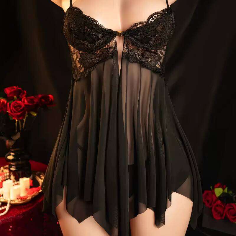 High Quality Women's Lace Mesh Sexy See-Through Underwear With Light Control Erotic Lingerie Made Of Polyamide