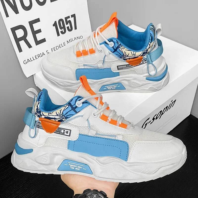 Ddmyoutdoor Men S Sneakers Autumn Mesh Casual Breathable Fashion Comfort Lace Up Thick Sole Suitable Running Shoes Zapatillas De Hombre Outdoor Shoes