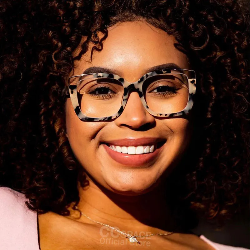 55328 Vintage Square Acetate Glasses Frame Myopia Optical Prescription Eyeglasses Frame Women Korea Eyewear 250604