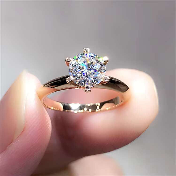 INS Hot Sell 2 Ct Gold Ring New Jewelry Arrivals 2025 18K Gold Wedding Ring for Women