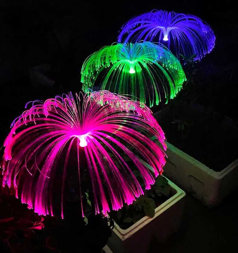 Solar Outdoor Lights for Garden Waterproof Jellyfish 7 Color Changing Lawn Solar Lights Flower Yard Light Decorative for Pathway W250607