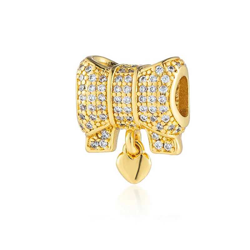 Sparkling Gold Security Chain Clip Daisy Bow Sun Moon Hearts Charm Beads Fit Original European 925 Silver Bracelet DIY Jewelry XJ250607