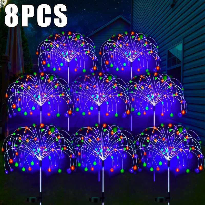LED Solar Firework Lamp Outdoor Garden Decor Pathway Fairy Lights Waterproof Christmas Yard Balcony Patio Lawn Solar Lamp W250607