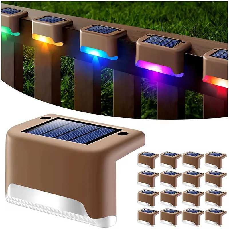 8pcs LED Solar Step Lamp Outdoor Garden Lights Solar Stair Light Waterproof Fence Lamp Decoration for Patio Path Deck Stair W250607