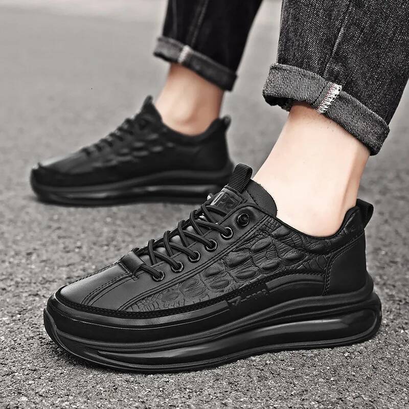 Ddmyoutdoor Retro Genuine Leather Sneakers Alligator Pattern Casual Men S Platform Shoes Outdoor Shoes