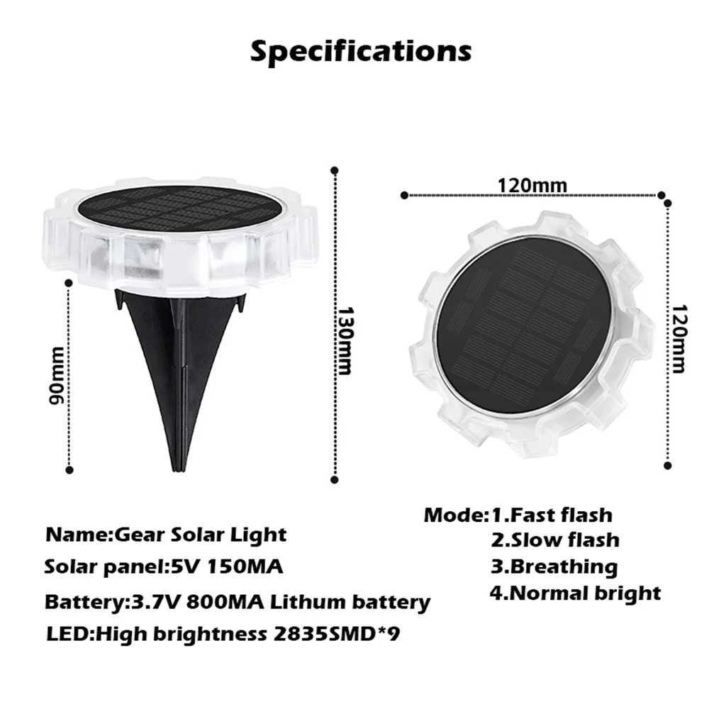 2024 New Led Solar Garden Lamp Waterproof Ground-in 4Mode Backyard Patio Lawn Decoration Wall Fence Gear Outdoor Solar LightXJ250606