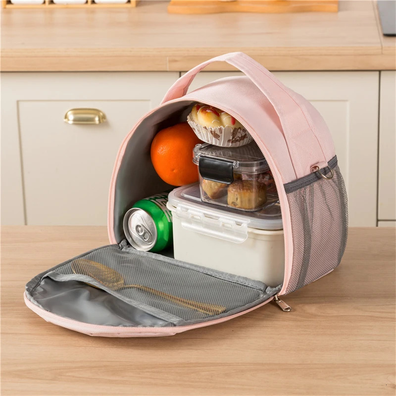 Semicircle Insulated Lunch Bag Portable Lunch Box Ice Pack Tote Food Container Fresh Cooler Picnic Bags Large Capacity Thermal 250606