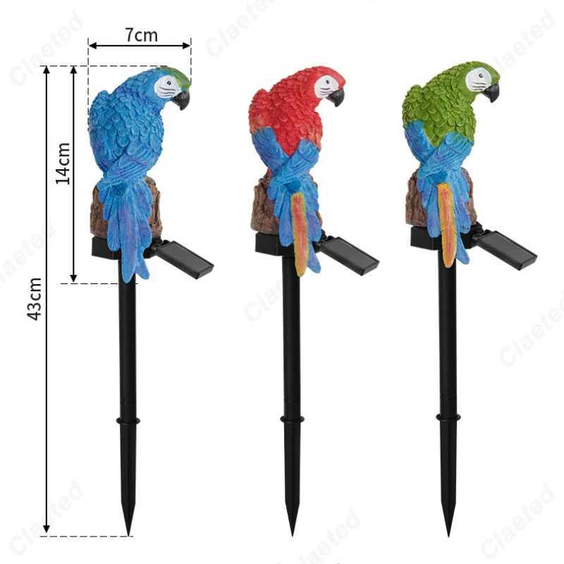 New LED Solar Resin Parrot Ground Plug-in Lamp for Outdoor Courtyard Garden Lawn Landscape Decoration Atmosphere Lighting W250607