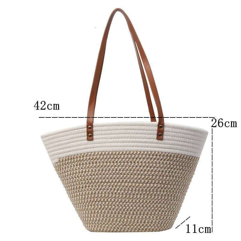 Hot Selling New Summer Women Beach Large Capacity Cotton Thread Handmade Fashion Shoulder Bag Bohemian Casual Woven Basket Designer Bags