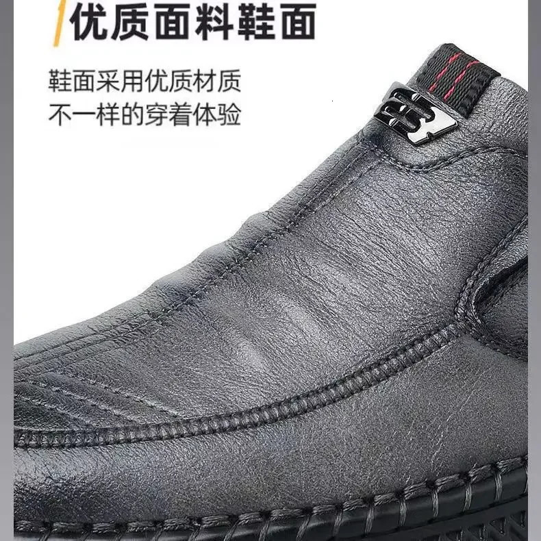 Business Leather Men Shoes Summer Slip on Loafers Breathable Men Casual Leather Soft Shoes Black Flats Driving Shoes Moccasins 250605