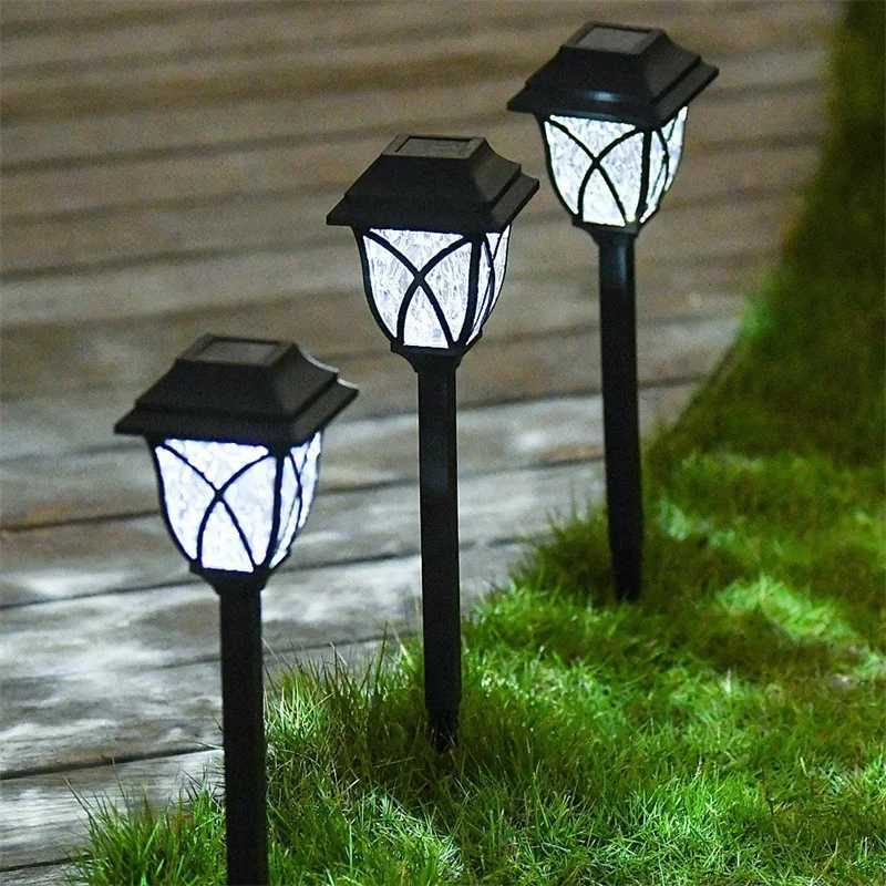 2Pcs LED Solar Lawn Lights Outdoor Waterproof Powered Lamp Garden Decoration Light for Walkway Path Villa Yard Solar Lamps XJ250606