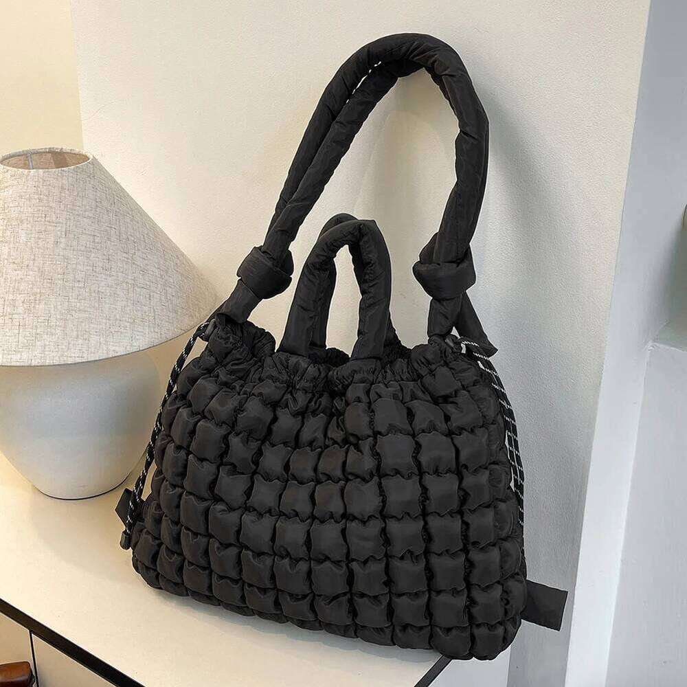 Padding Shoulder Women Adjustable Strap Puffy Handbag Multi-Pockets Crossbody Bag Satchel Purse for Work Travel