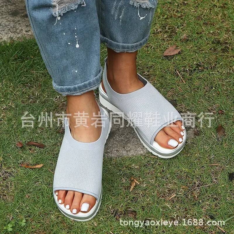 ddmyoutdoor Summer Sandals Sapato Feminin Comfy PU Shopping Flat Sole Sandal For Women Shoes Peep Toe Sandalias Mujer NEW Outdoor Outdoor Shoes