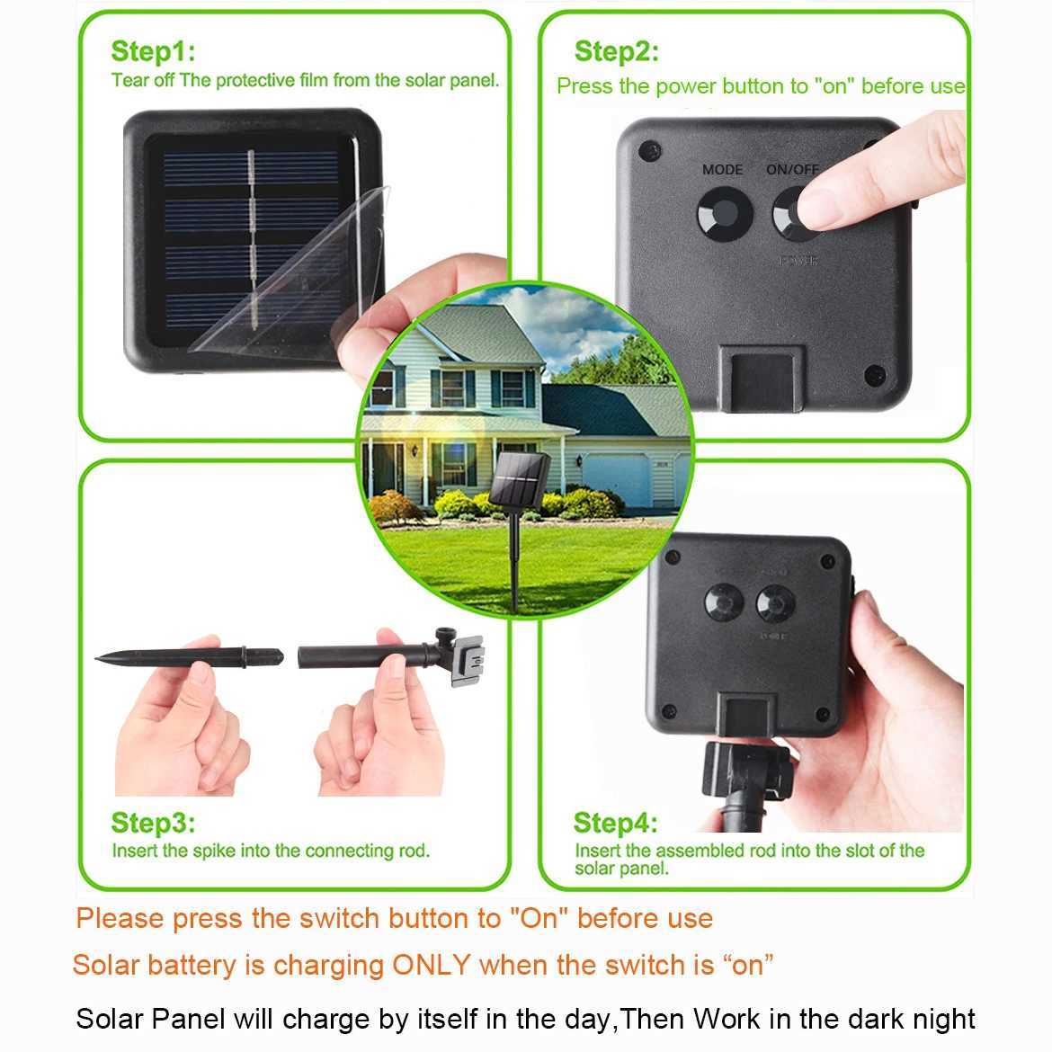 LED Fairy String Lights Waterproof Outdoor Garland Solar Power Holiday Christmas Lamp For Garden Party Tree Decoration XJ250606