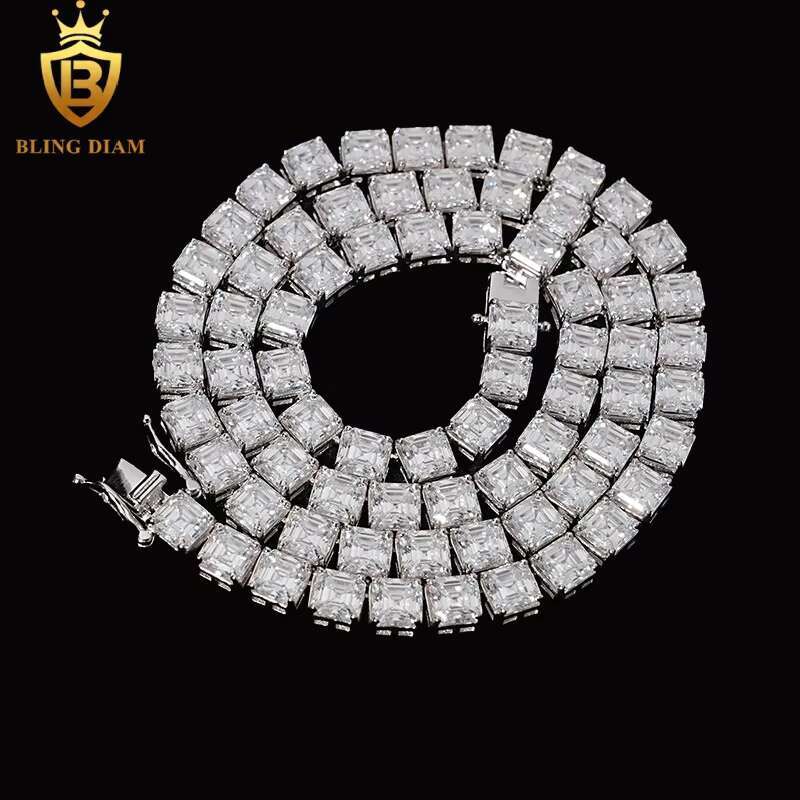 5.5mm New Arrival Hip Hop Jewelry 925 Silver VVS Moissanite Iced Out Tennis Chain Cluster Necklace Bracelet