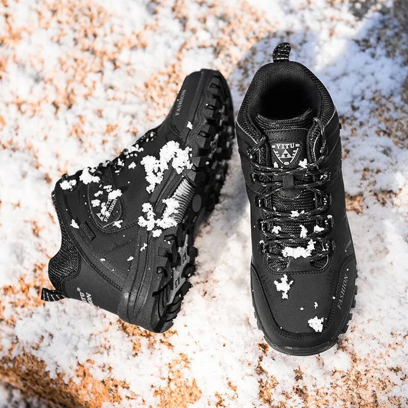 Ddmyoutdoor Outdoor Black Men S Winter Sneakers Waterproof Size Hiking Warm Plush High Top Trekking Shoes Zapatillas De Hombre Outdoor Shoes