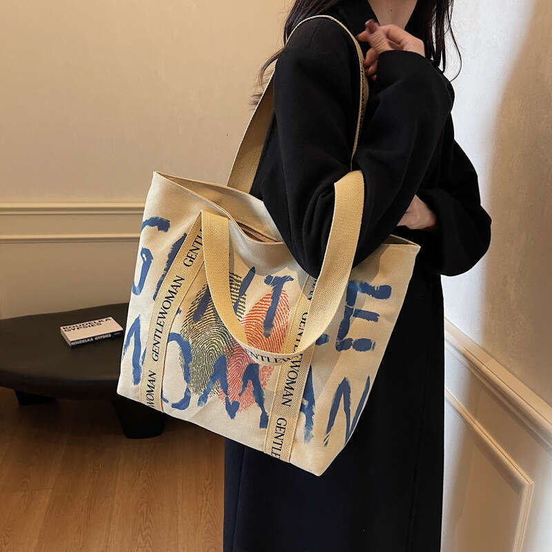 Fashion Letter Handbag for Women Trendy Personality Versatile Student Shoulder Korean Style Ins Large Capacity Tote Bag