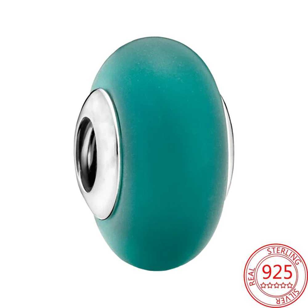 Sterling Silver 925 Green Collection Flower Murano Glass Charm Fit Bracelet Women DIY Jewelry XJ250607