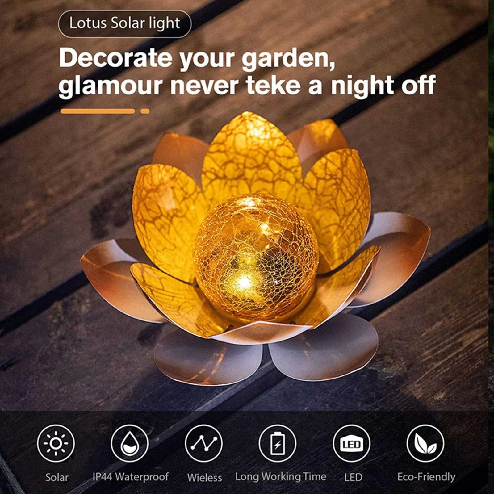 Solar Garden Lights Outdoor Waterproof LED Lotus Solar Lamp Sunlight Yard Patio Lawn Path Driveway Decoration Landscape Lights XJ250606