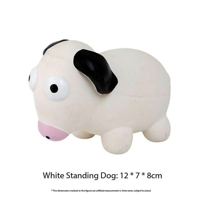 Latex Cow Squeaky Dog Toy Durable Pet Toy Collection: Cow & Dog Shaped Toys Crafted with Natural Rubber for Puppies 4pcs/Pack