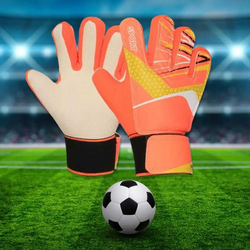 1 Pair Goalkeeper Gloves Breathable Impact Resistant Non-slip Texture Football Training Gloves Goalie Gloves For Kids Soccer Gloves XJ250606