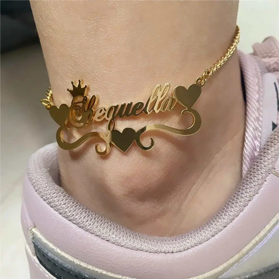 Custom Stainless Steel Crown Name Anklet Women Men Jewelry Personalized Gold Color Nameplate Leg Chain Daily Wearing Accessories 250528