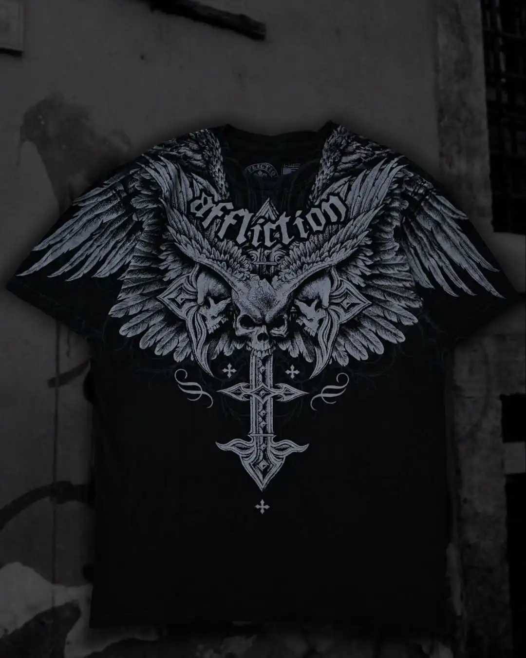 Harajuku New Style Unique Mutated Gothic Theme Trendy Brand Letter Printed T-shirt Men Casual Loose Comfortable Mens Clothing W250607