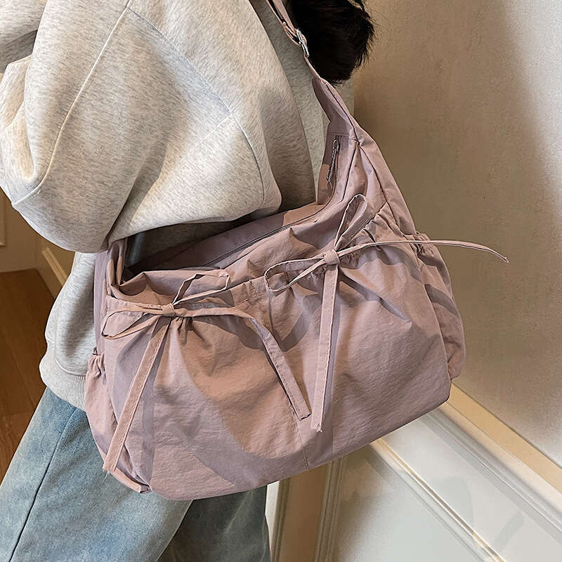 Casual Wrinkled Tote Large Capacity Lightweight Travel Class Commute Crossbody Women's Bag