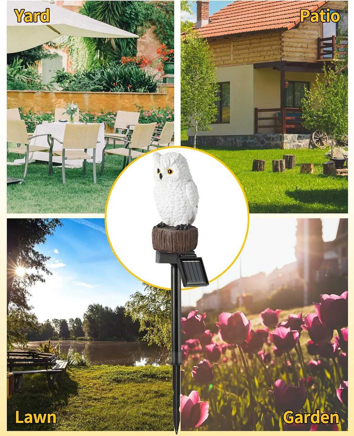 Solar Decorative Garden Light Waterproof Cute Animal Outdoor Figurine Lights Ornament Statue Decor for Pathway Patio LawnXJ250606