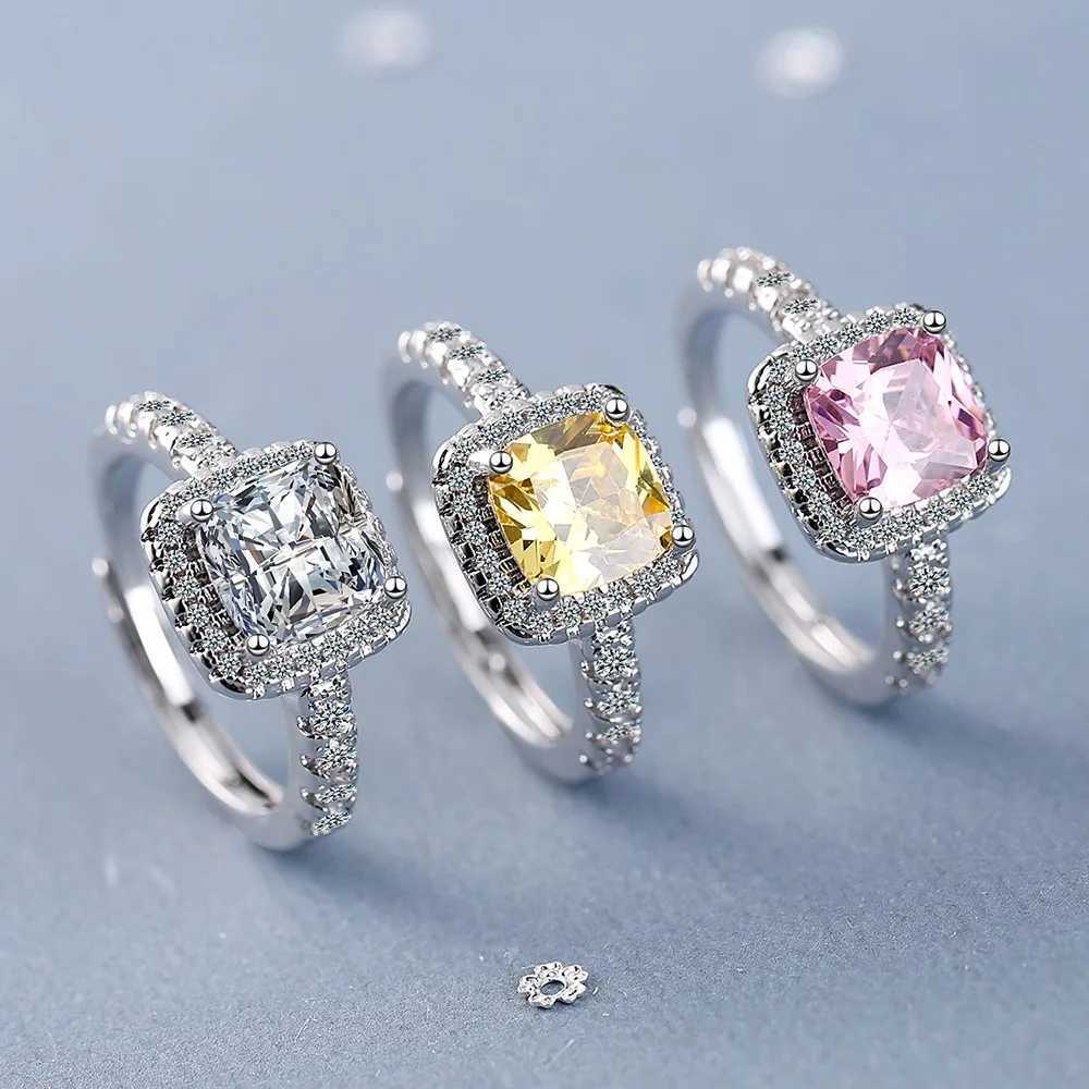 925 Sterling Silver Ring Fashion Pink Zircon High Quality For Women Rings Wedding Fine Jewelry Accessories Party GiftXJ250606