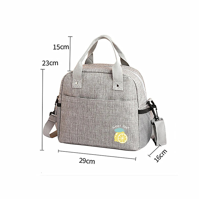 Waterproof Oxford Cloth Thermal Lunch Bag Bento Box Bags with Strap Aluminum Foil Cooler Bags Portable Thicken Food Bag 250606