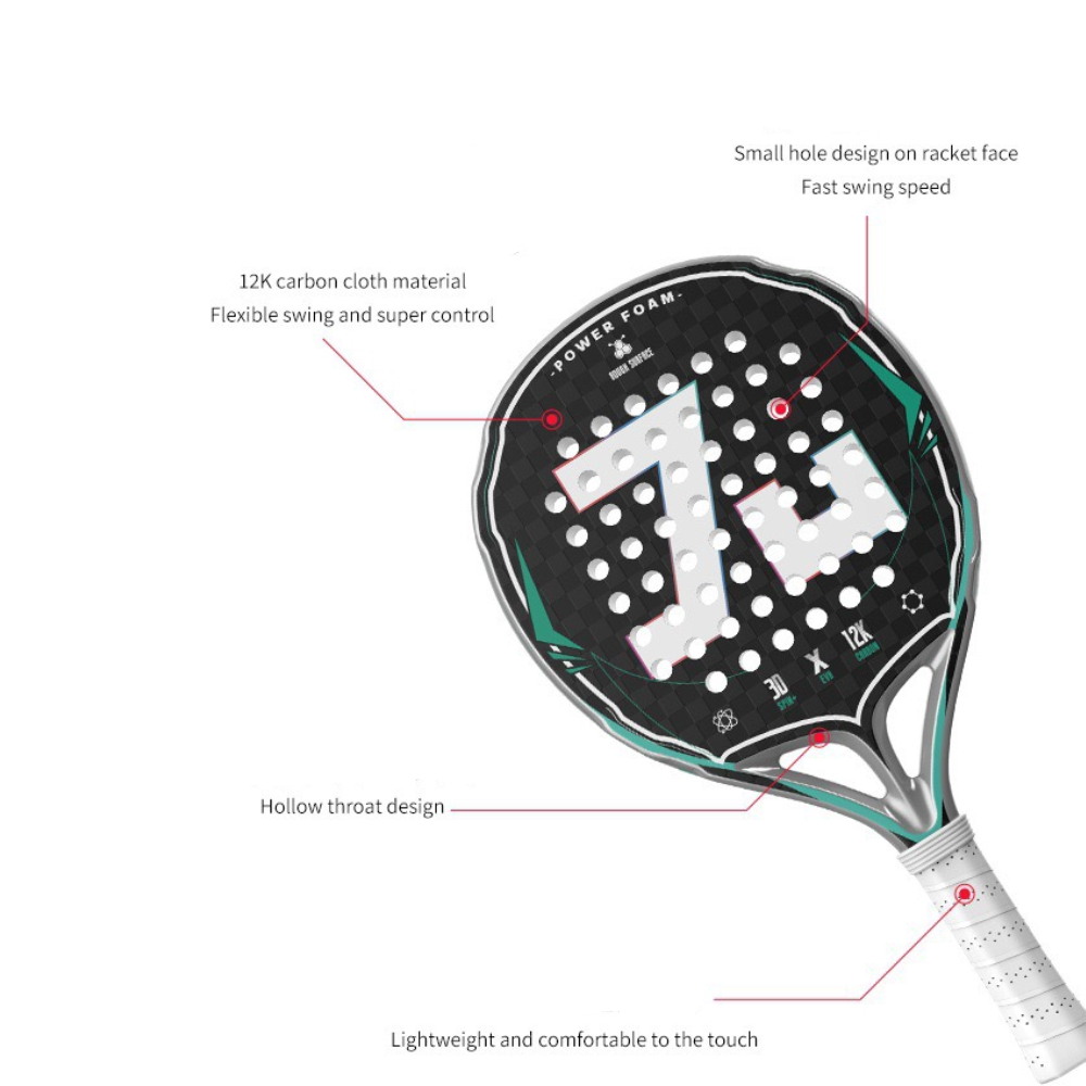 2025 Padel Tennis Racket 12K Carbon Fiber EVA Memory for Beginner High Quality Balance Padel Paddle Round Shape Padel Racquets