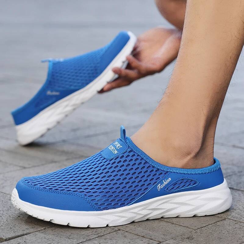 Ddmyoutdoor MAEDEF Man Half High Quality Anti Slip Men Leisure Shoes Mesh Breathable Soft Comfortable Flat Bottomed S Slippers Outdoor Shoes